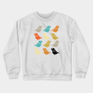 Colorful Birds Mid Century Modern Crewneck Sweatshirt